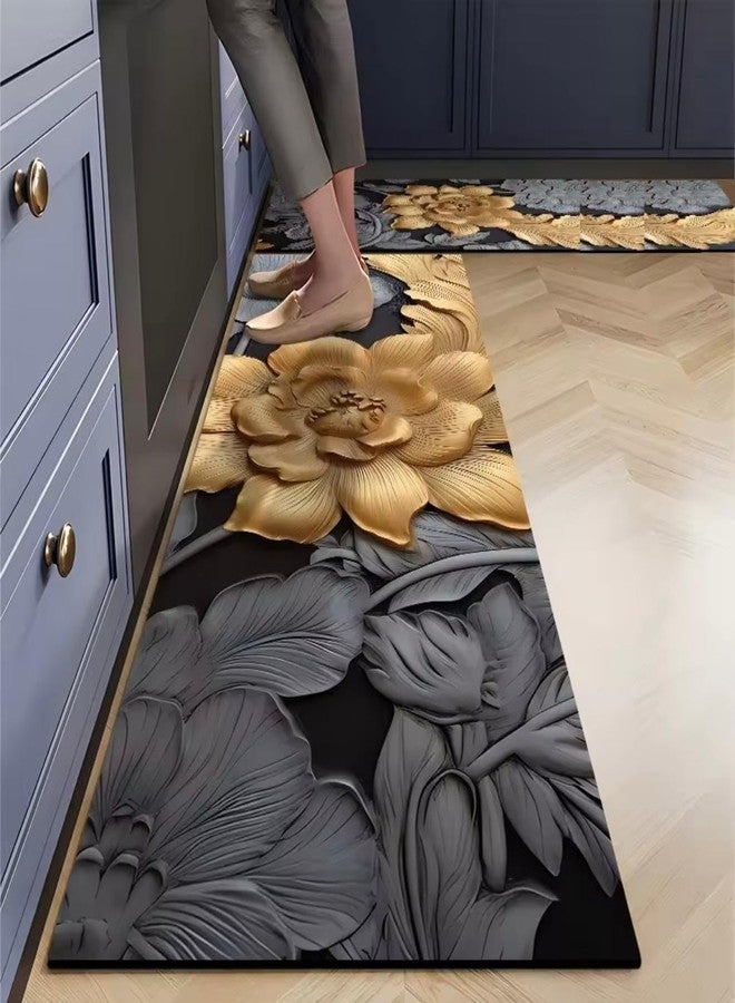 TEKCOOL سجادتان للمطبخ من TEKCOOL - سجادة أرضية مقاومة للماء من إسفنج الذاكرة، سجادة أرضية مانعة للانزلاق للمطبخ، سجادات أرضية مريحة للمطابخ والمكاتب المنزلية والأحواض وغرف الغسيل (118 × 38 سم، 58 × 38 سم) - Image 1