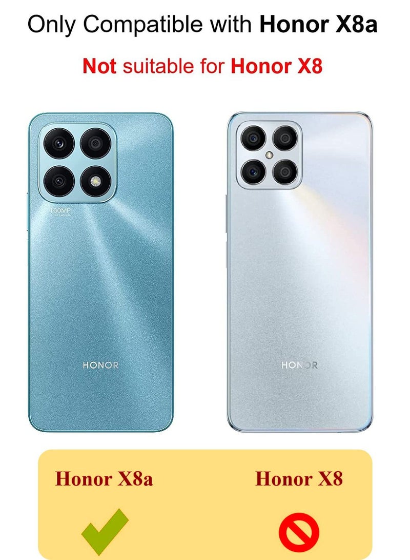 BORTONY Honor X8a Case with Dual Tempered Glass Screen Protector Clear Soft TPU with Air Cushion Shockproof Bumper Protective Cover Compatible with Huawei Honor X8a - Image 2