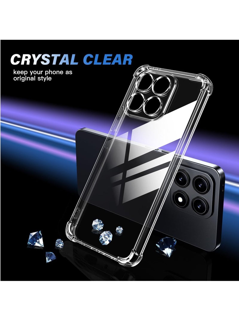 BORTONY Honor X8a Case with Dual Tempered Glass Screen Protector Clear Soft TPU with Air Cushion Shockproof Bumper Protective Cover Compatible with Huawei Honor X8a - Image 3