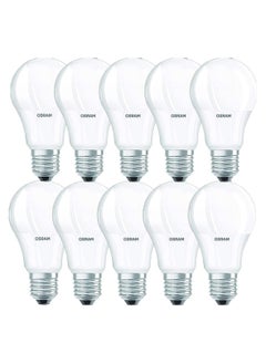 Osram Osram E27 LED Value Classic A75 Warm White 10W 2700K Frosted Screw Base - Pack of 10  - Image 1