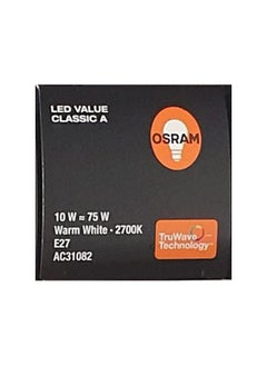Osram Osram E27 LED Value Classic A75 Warm White 10W 2700K Frosted Screw Base - Pack of 10  - Image 4