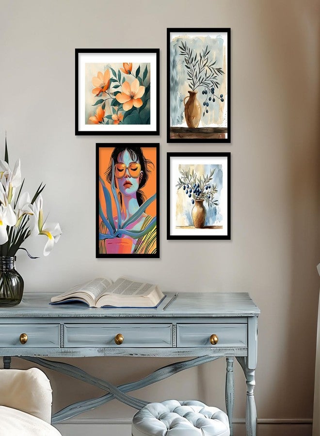 walllane - Premium Wall Art Frames For Office Living Room | Wall Poster With Frames Home Décor | Abstract Wall Painting Wall Decoration Wall Frames | Modern Art Painting For Wall Hanging Home Decoration | Set of 8 (Aer 2, Small (10x13 or 10x10 inch), Framed) - Image 5