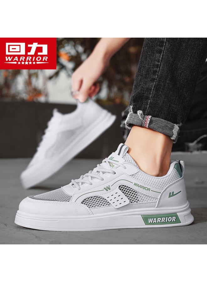 Warrior Official Men'S Summer Breathable Mesh Sneakers Hollow Lightweight Sports Shoes 586 White Green Size 40