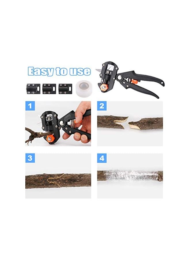 PROMASS - promass Professional Garden Fruit Tree Plant Pruning Shears Grafting Cutting Tool Kit with Grafting Tape Rubber Bands - Image 1