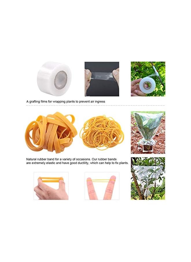 PROMASS - promass Professional Garden Fruit Tree Plant Pruning Shears Grafting Cutting Tool Kit with Grafting Tape Rubber Bands - Image 1