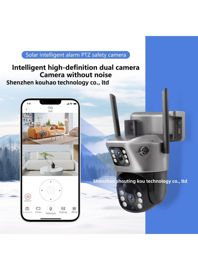 Eye Of The Future V380 Surveillance Camera Solar 4G Outdoor Binocular Camera HD Intelligent Explosions-Color:WIFI Solar Version - Image 2