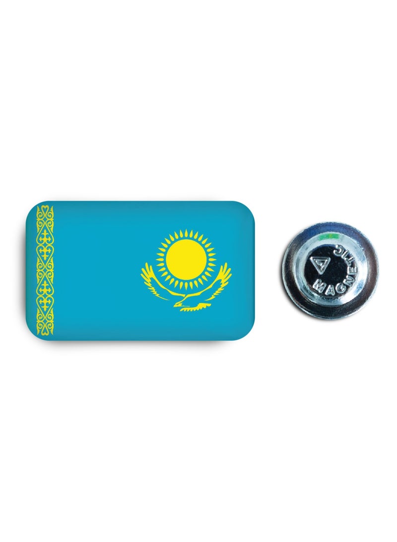 971MEDIA Kazakhstan Flag Magnetic Badge - Image 1
