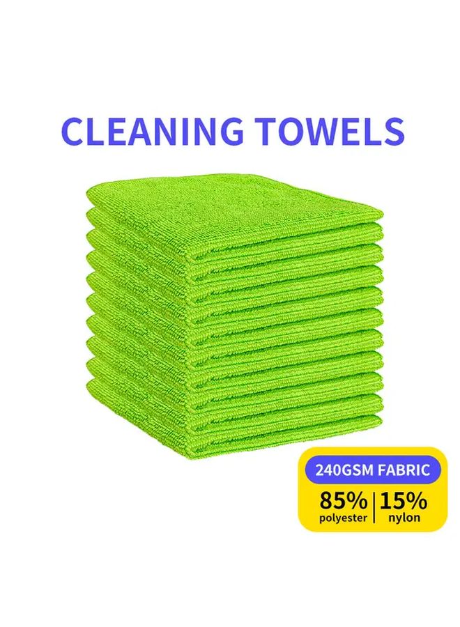 Green Ultra Fine Fiber Dish Cloths 2 Pack Kitchen Cleaning Sponge 11.81 Inch - Image 1