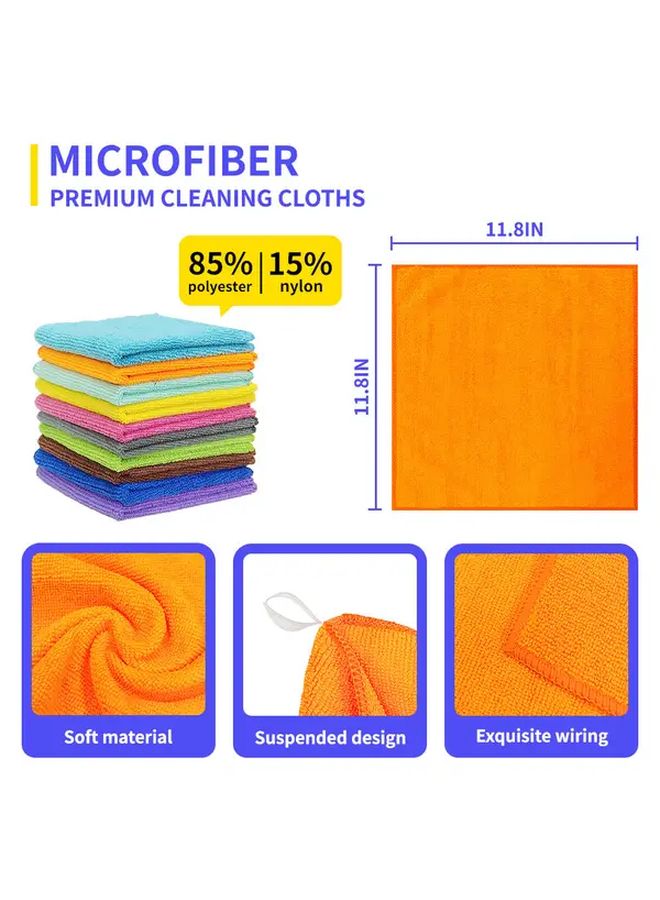 Green Ultra Fine Fiber Dish Cloths 2 Pack Kitchen Cleaning Sponge 11.81 Inch - Image 2