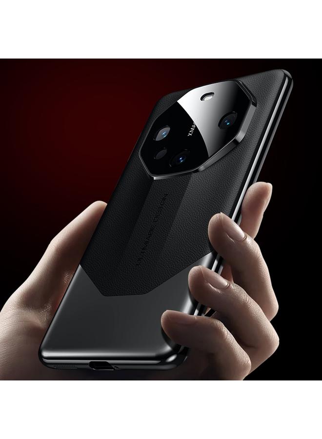اس-توب جراب لهاتف Huawei Mate 60 RS بتصميم مطلي كهربائيًا من مادة PC + جراب هاتف من الجلد - Image 4