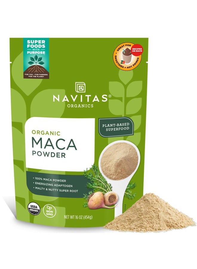 Navitas Organics Maca Powder, 16 oz. Bag, 90 Servings — Organic, Non-GMO, Low Temp-Dried, Gluten-Free  - Image 1