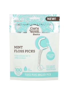 GuruNanda GuruNanda, Basics, Mint Floss Picks, 100 Floss Picks  - Image 1