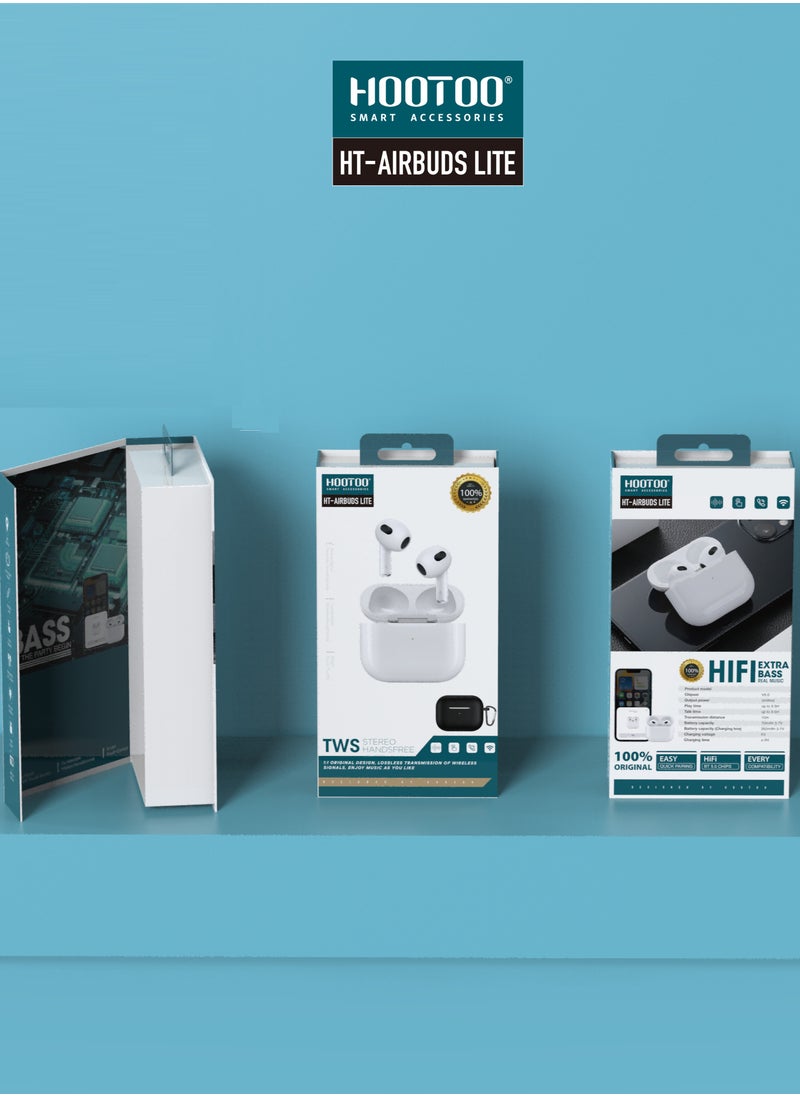 HooToo - Airbuds lite similar (Apple 3rd generation earphones) with Lightning MagSafe Charging Case with wierless charging White from Hootoo - Image 1