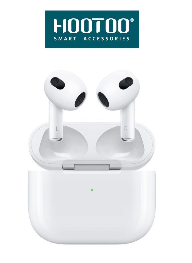 HooToo - Airbuds lite similar (Apple 3rd generation earphones) with Lightning MagSafe Charging Case with wierless charging White from Hootoo - Image 1