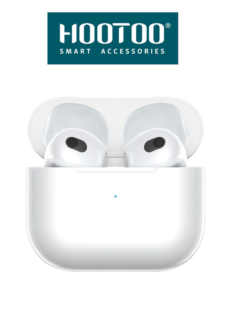 HooToo - Airbuds lite similar (Apple 3rd generation earphones) with Lightning MagSafe Charging Case with wierless charging White from Hootoo - Image 1