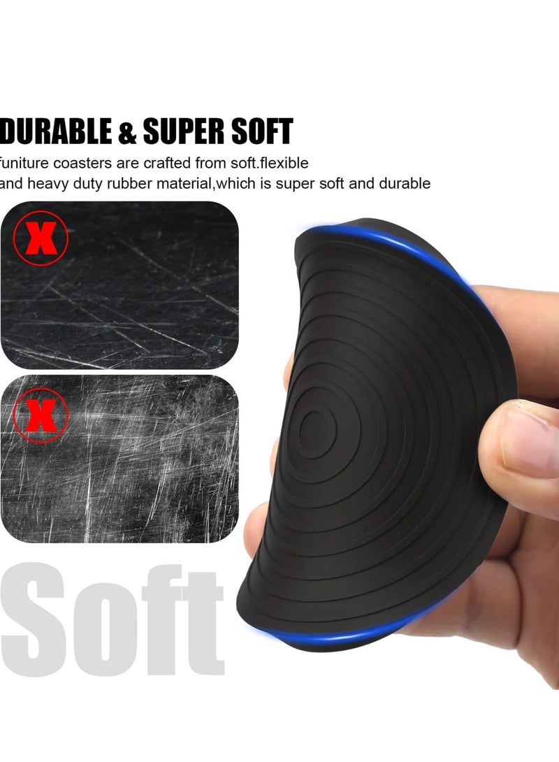 Loquat 6 PCS 2.5 Inch Black Rubber Non-Slip Caster Pads, Furniture Floor Protector Mats for Chairs, Beds - Image 3