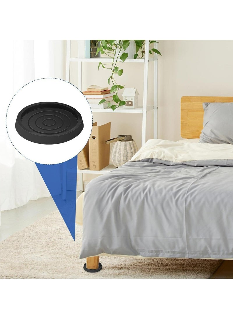 Loquat 6 PCS 2.5 Inch Black Rubber Non-Slip Caster Pads, Furniture Floor Protector Mats for Chairs, Beds - Image 5