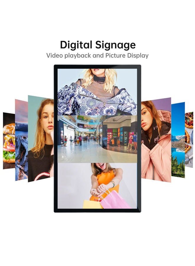 TouchWo 32 inch Capacitive Multi-Touch Screen Industrial Monitor, 16:9 Display 1920 x 1080P, Built-in Speakers, USB, VGA, DVI & HD-MI Ports, Digital Signage Displays and Player for Advertising - Image 4