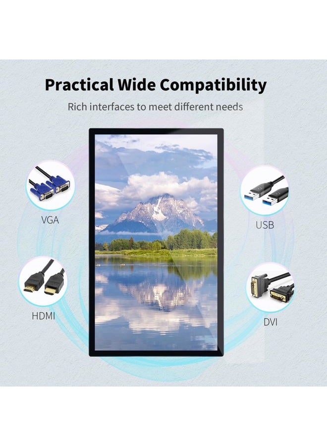 TouchWo 32 inch Capacitive Multi-Touch Screen Industrial Monitor, 16:9 Display 1920 x 1080P, Built-in Speakers, USB, VGA, DVI & HD-MI Ports, Digital Signage Displays and Player for Advertising - Image 3