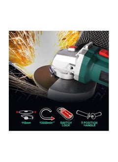 TOTAL Total Tools Angle Grinder 750W, 220-240V 115Mm,12000 Rpm Motor With Auxiliary Handle, Ideal For Carpenters, Builders, Electricians  - Image 5
