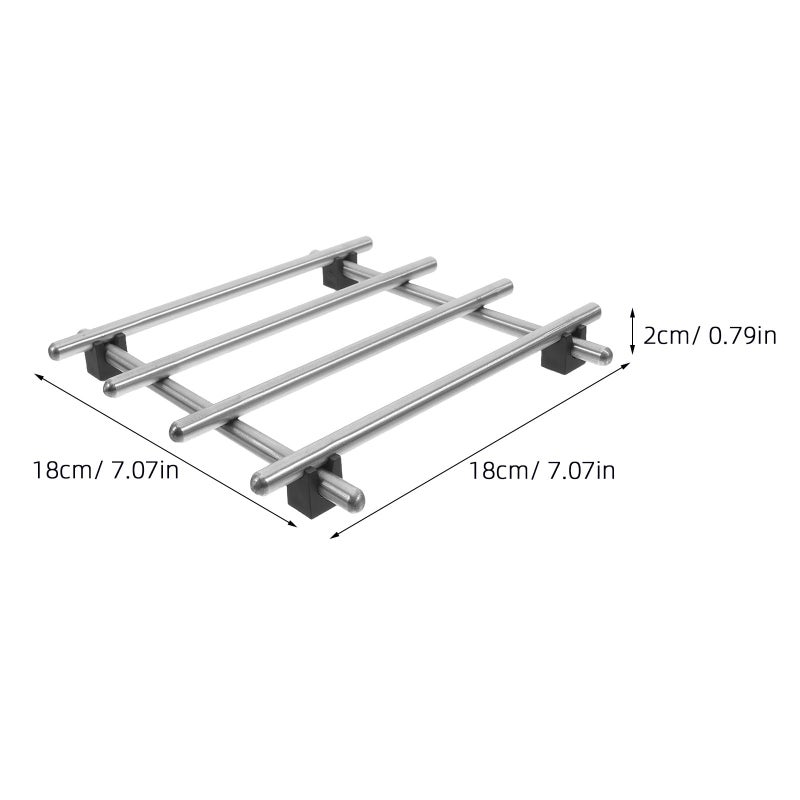 Stainless Steel Trivet 18x18cm Heat Resistant Pan Stand With Anti Slip Feet - Image 3