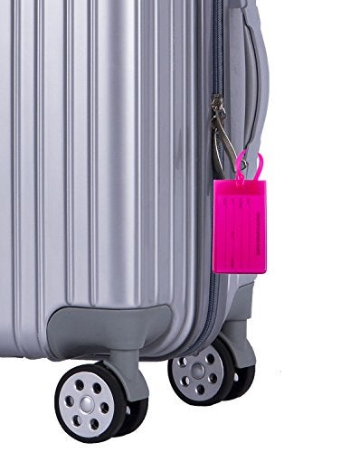 AI-DEE 2 Packs Colorful Flexible Travel Luggage Tags for Baggage Bags/Suitcases - Name ID Labels Set for Travel - Rose - Image 5