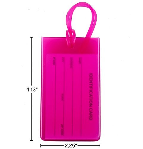 AI-DEE 2 Packs Colorful Flexible Travel Luggage Tags for Baggage Bags/Suitcases - Name ID Labels Set for Travel - Rose - Image 2