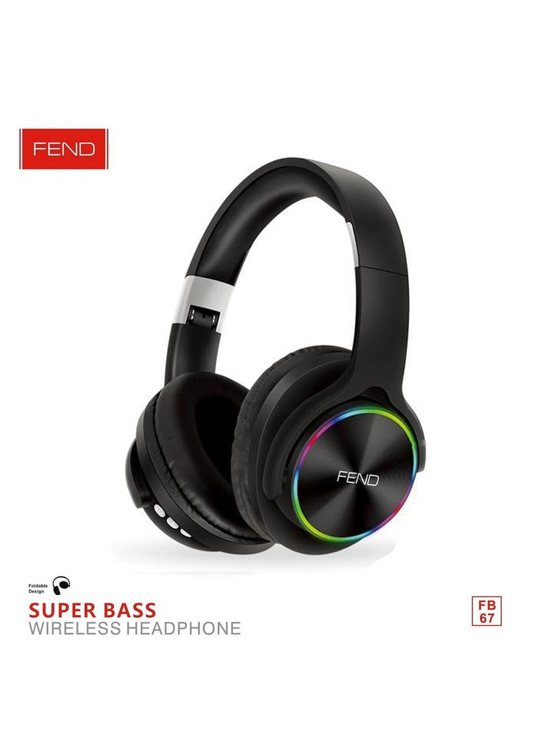 FEND - Fend FB67 Super Bass Bluetooth Wireless Headset for iPhone and Android Mobiles and Tablets and PC - Image 1