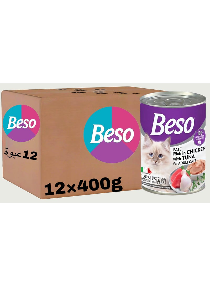 Beso Wet cat food (12 packs) - Beso - Tuna & chicken -12 × 400g  - Image 1