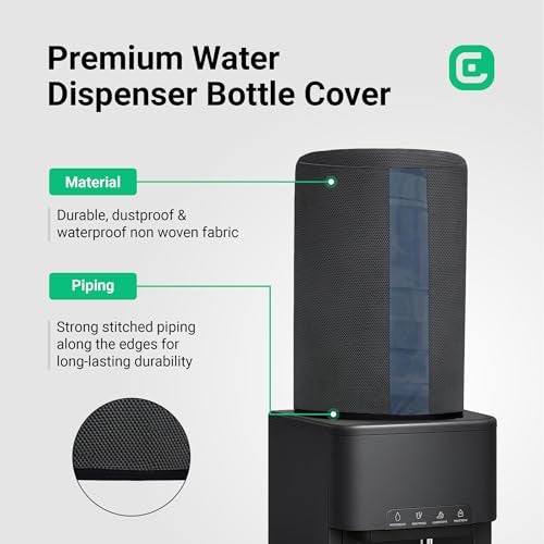 Crasome Water Dispenser for 20 ltr / Litre Bottle Jar Cover with Transparent Strap - Black Pack of 2 (DC-TS-B-2Q) - Image 3