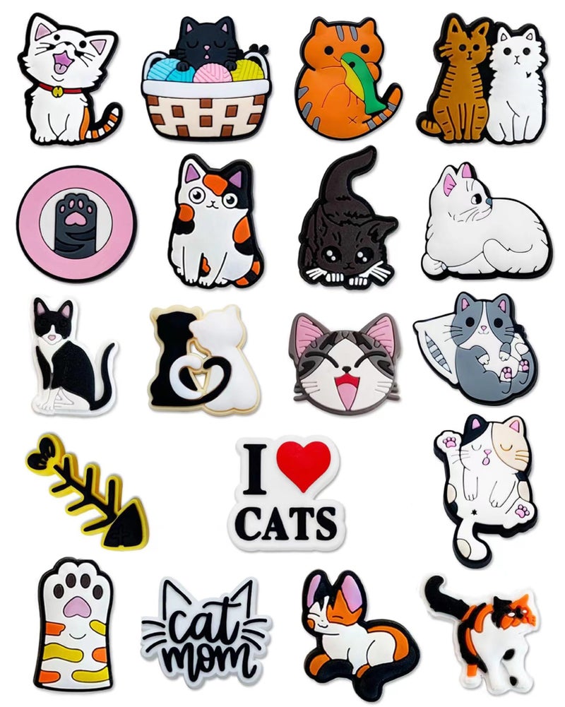 BOWNDY Cats Charms for Clog Shoe Decoration,Cute Animal Charm for Boys Kids Teens Man Gifts - Image 1