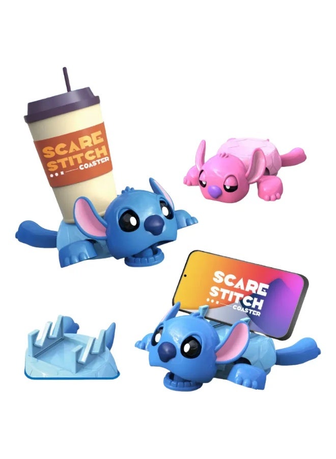 Coaster for cups in the shape of a cartoon, stitch, fun shape on the desk or table, blue color - Image 5