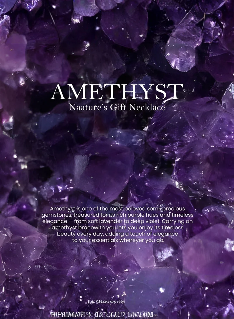 British Fossils عقد هدية الطبيعة بالأميثيست