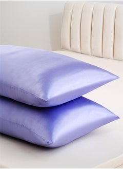 Tersely Satin Pillowcase, 2 Pack 20"x 30" Silk Satin Pillowcases for Hair and Skin Queen Size Pillow Case with Envelope Closure (50x75cm, Lavender)  - Image 3