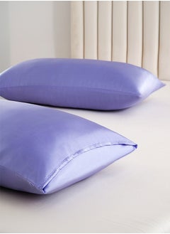 Tersely Satin Pillowcase, 2 Pack 20"x 30" Silk Satin Pillowcases for Hair and Skin Queen Size Pillow Case with Envelope Closure (50x75cm, Lavender)  - Image 4