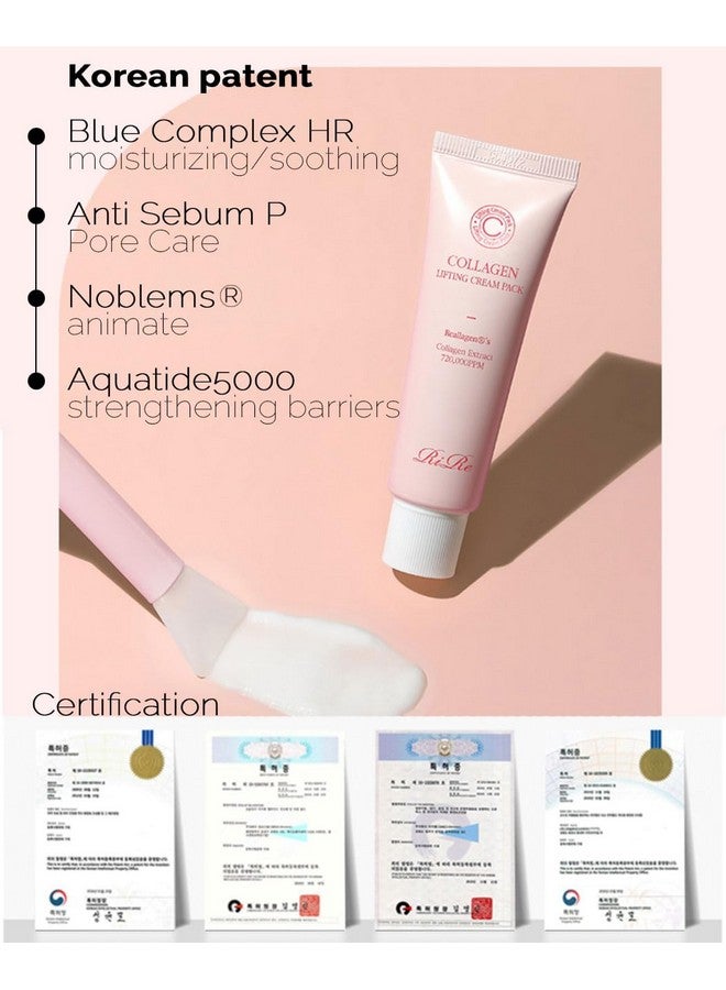 RiRe Vegan Collagen Lifting Facial Peel Off Cream Mask Pack With Brush (1.69 Oz.) Collagen Extract 720000 Ppm High Enrichment Cream Moisture Elasticity Korean Skin Care - Image 4