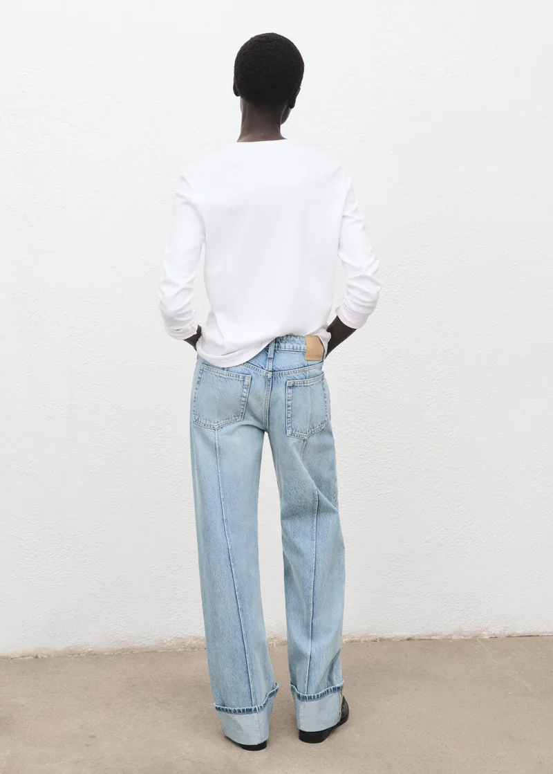 مانجو Wide-leg jeans with turn-up hem