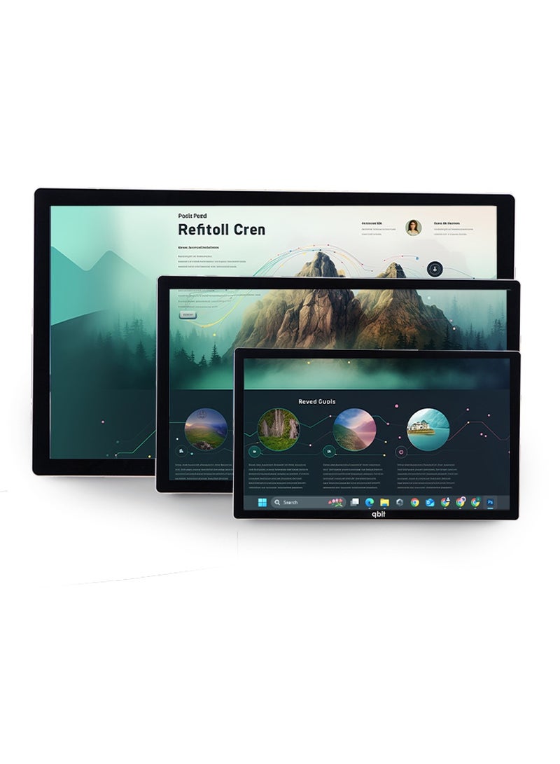 qbit 55 Inches Qbit Infrared Touchscreen Interactive Display-20 Point Touch 4K UHD 3840 * 2160P Cloud Control, HDMI/USB Port, LAN,Wifi, Embedded Windows 10 Intel Core i7 16GB + 256GB