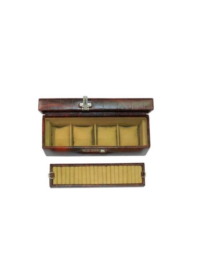 LAVERI LEATHER Laveri Genuine Leather Designer New Collection 04 Watch ,Cufflink And Ring Case And Jewellery Box  - Image 2