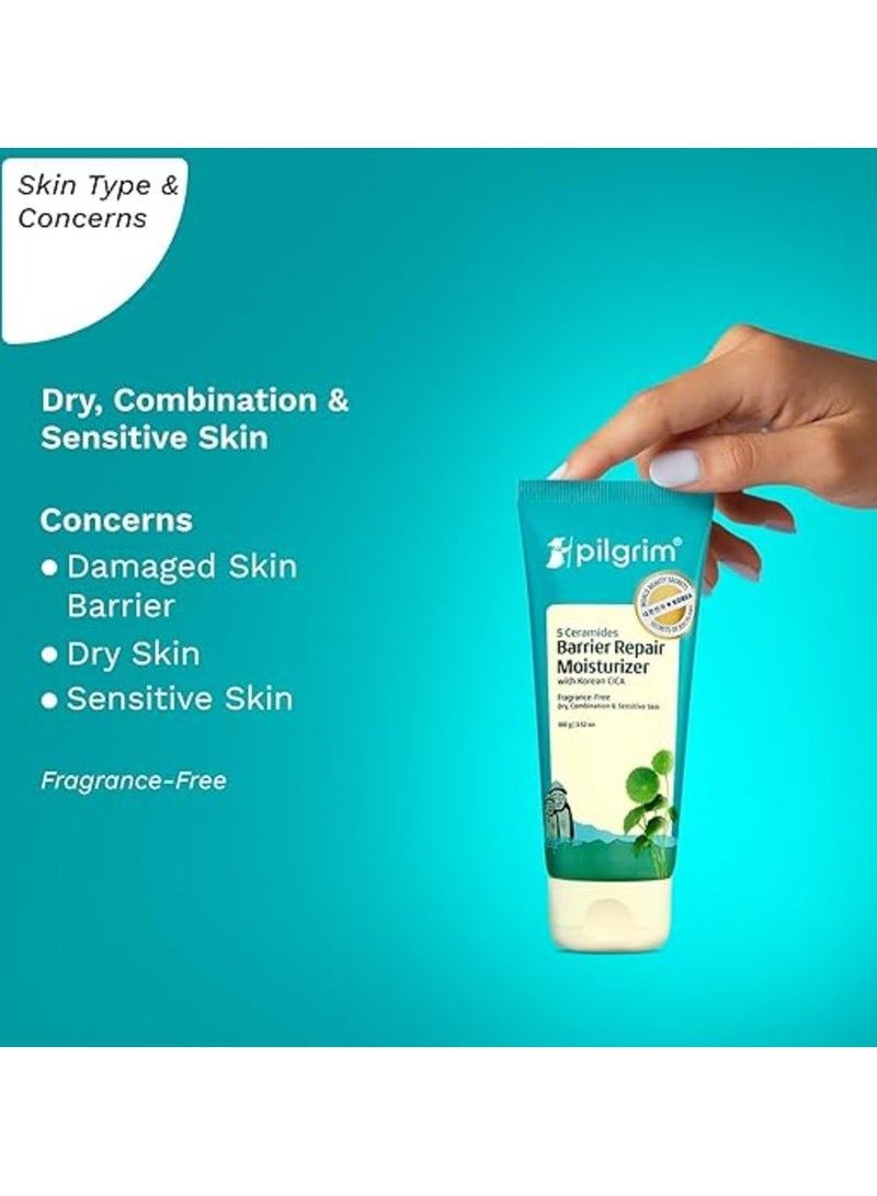 Pilgrim Collection Pilgrim 5 Ceramides Moisturizer for Face 100g | Hyaluronic Acid for Intense Moisturizing & Skin Strengthening | Barrier Repair with Korean CICA | Lightweight & Non-Sticky | For All Skin Types - Image 2