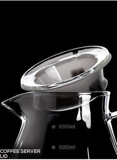 Brutelle Pour Over Coffee Maker 600ml Borosilicate Glass Drip Coffee Maker Pour Over Set for 4 Cups Coffee Dripper with Glass Carafe Coffee Server for Home Office Coffee Bar Gray  - Image 4