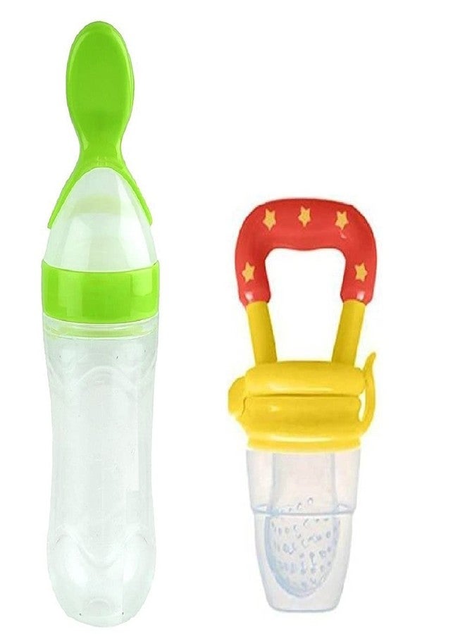 Lappu Baby Silicone Food Feeder for Semi Solid Ceralac Feeder & Baby Nibbler Fruit for Vegetables (Multicolor15) - Image 1