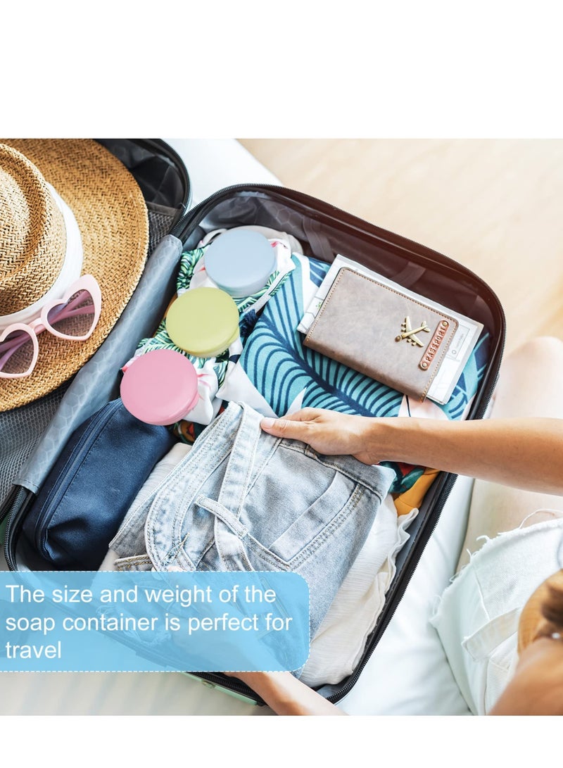 Excefore 6 PCS Travel Soap Box, Portable Round Soap Case, Seal Waterproof Soap Protectors with Lid, Suitable for Home Traveling Outdoor Hiking Camping Gym - Image 5