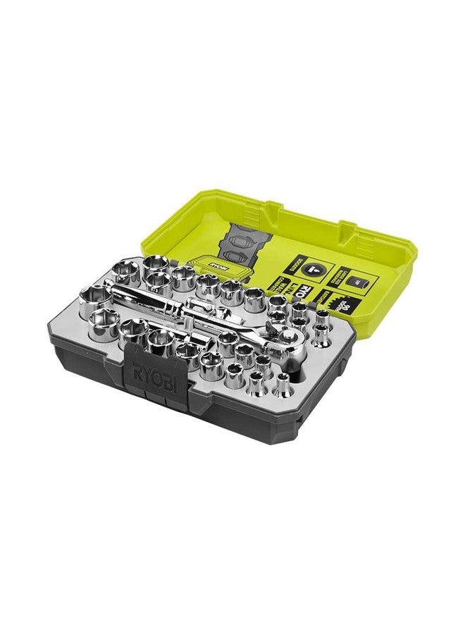 ريوبي مجموعة مفاتيح ربط ومقبس 3/8 بوصة من RYOBI، 28 قطعة - Image 4