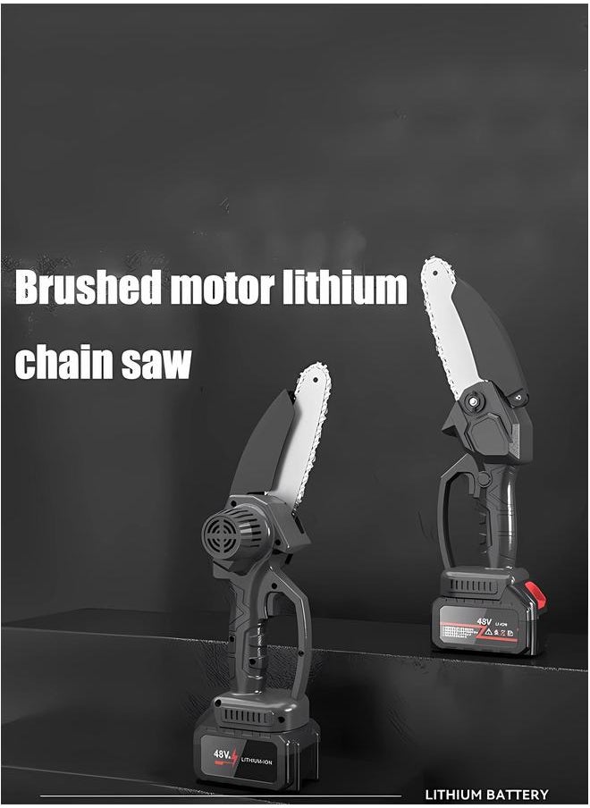 HOMESTAR Mini Chainsaw, 8 inch Cordless Electric Chainsaw with 48V Rechargeable 2000mAh Battery, One-Hand Portable Saw for Tree Branch Trimming Wood Cutting Gardening  - Image 3