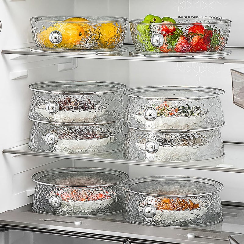 MosQuick MosQuick Set of 2 Food cover roti cover lid Stackable with handle fruit basket net cover fruit cover cake cover lid food protector Bugresistant Cover for Food space saving Fridge storage food cover  - Image 4