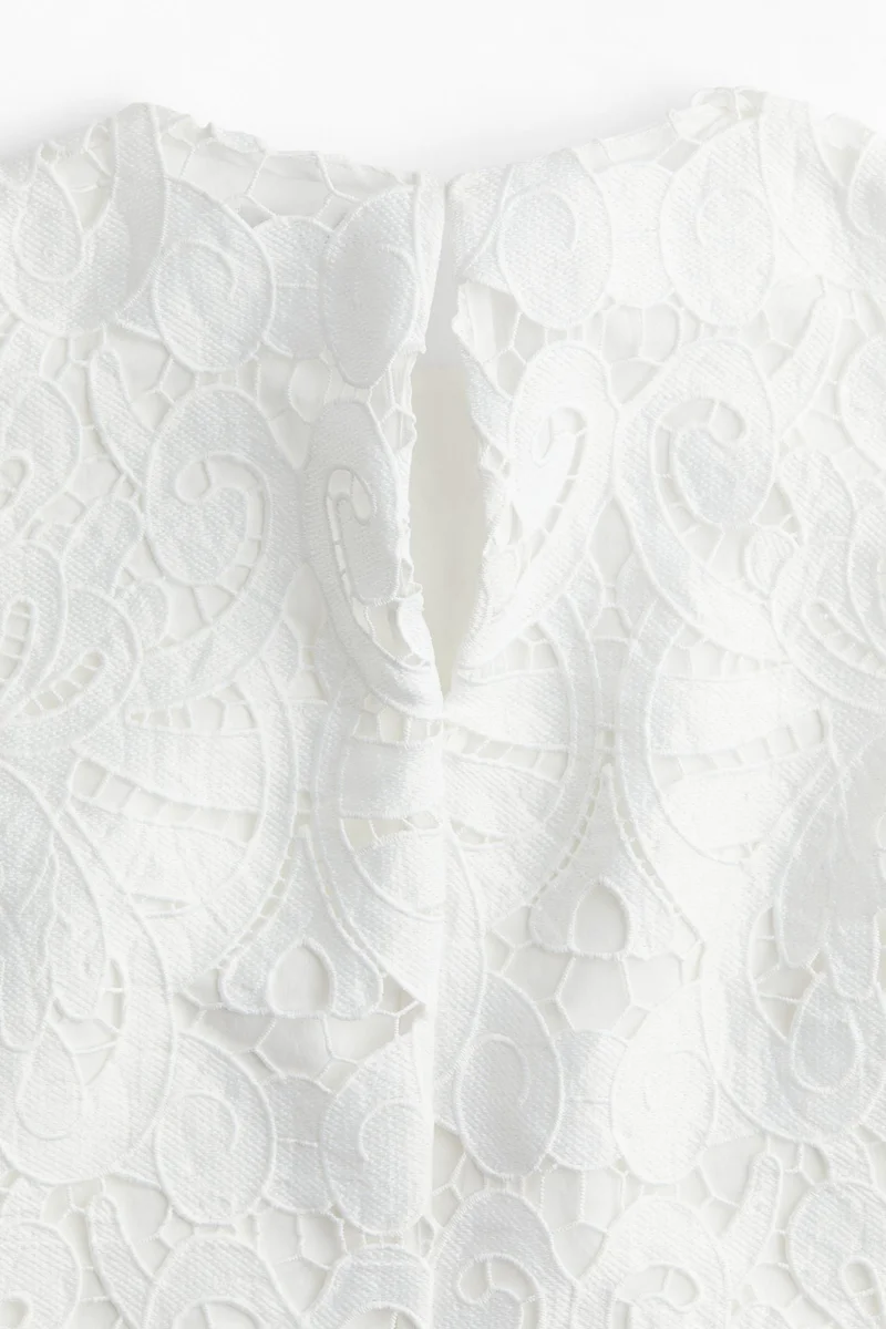 اتش اند ام فستان بتطريزات إنجليزي