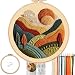 FONNUY Embroidery Kit for Beginners Textured Vibrant Nature Landscape PreStamped Pattern Kits for Adults with Hoop Easy to Follow Color Thread Needlework 8 Hoop Green 2 - Image 2