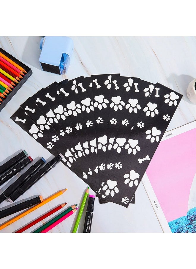 Leinuosen - 59.1 Feet Pet Paw Bulletin Board Border Classroom Decorations Black And White Puppy Boarders For Bulletin Board Paw And Bone Print For Walls Desks Windows Doors Lockers Schools Classrooms - Image 1