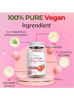 NATURE GLOW Collagen Glow Anti-Aging & Skin Whitening Vitamins - Strawberry Flavor  - Image 4